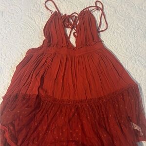 Lucky Brand Backless Red Dress